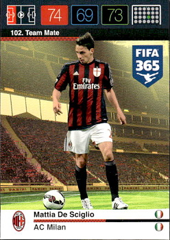 Mattia De Sciglio A.C. Milan Panini FIFA 365 2015 Adrenalyn XL Nordic Edition  #102