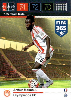 Arthur Masuaku Olympiacos FC Panini FIFA 365 2015 Adrenalyn XL Nordic Edition  #105