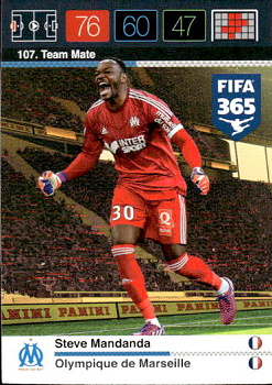 Steve Mandanda Olympique Marseille Panini FIFA 365 2015 Adrenalyn XL Nordic Edition  #107