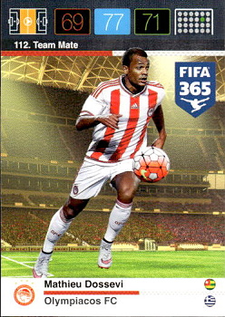 Matthieu Dossevi Olympiacos FC Panini FIFA 365 2015 Adrenalyn XL Nordic Edition  #112