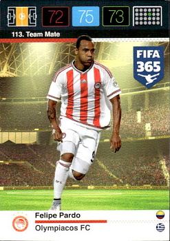 Felipe Pardo Olympiacos FC Panini FIFA 365 2015 Adrenalyn XL Nordic Edition  #113