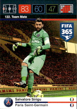 Salvatore Sirigu Paris Saint-Germain Panini FIFA 365 2015 Adrenalyn XL Nordic Edition  #122