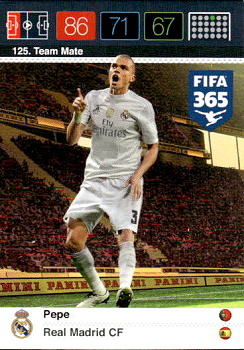 Pepe Real Madrid Panini FIFA 365 2015 Adrenalyn XL Nordic Edition  #125