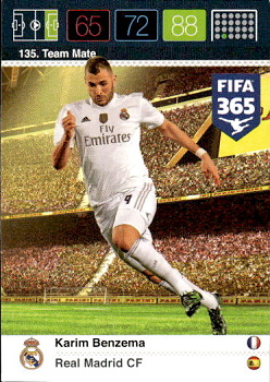 Karim Benzema Real Madrid Panini FIFA 365 2015 Adrenalyn XL Nordic Edition  #135