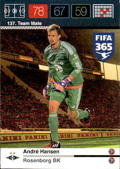 Andre Hansen Rosenborg BK Panini FIFA 365 2015 Adrenalyn XL Nordic Edition  #137