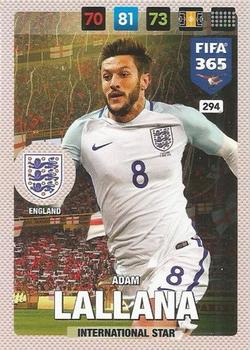 Adam Lallana England Panini FIFA 365 2017 Adrenalyn XL International Star #294