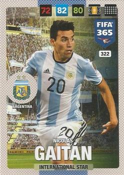 Nicolas Gaitan Argentina Panini FIFA 365 2017 Adrenalyn XL International Star #322