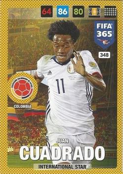 Juan Cuadrado Colombia Panini FIFA 365 2017 Adrenalyn XL International Star #348