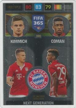 Kimmich / Coman Bayern Munchen Panini FIFA 365 2017 Adrenalyn XL Next Generation #390