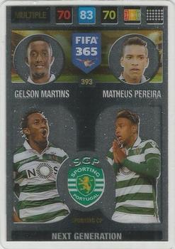 Gelson Martins / Matheus Pereira Sporting CP Panini FIFA 365 2017 Adrenalyn XL Next Generation #393