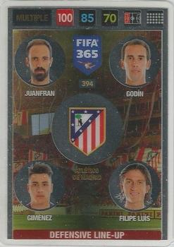 Juanfran / Godin / Gimenez / Filipe Luis Atletico Madrid Panini FIFA 365 2017 Adrenalyn XL Defensive Line-Up #394