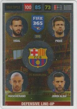 Aleix Vidal / Pique / Mascherano / Jordi Alba FC Barcelona Panini FIFA 365 2017 Adrenalyn XL Defensive Line-Up #395