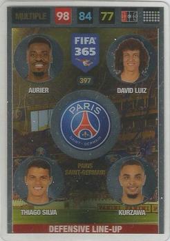Aurier / David Luiz / Thiago Silva / Kurzawa Paris Saint-Germain Panini FIFA 365 2017 Adrenalyn XL Defensive Line-Up #397