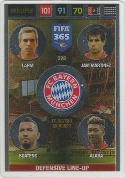 Lahm / Javi Martinez / Boateng / Alaba Bayern Munchen Panini FIFA 365 2017 Adrenalyn XL Defensive Line-Up #398