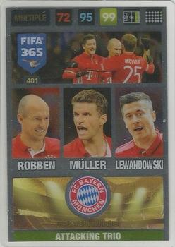Robben / Muller / Lewandowski Bayern Munchen Panini FIFA 365 2017 Adrenalyn XL Attacking Trio #401