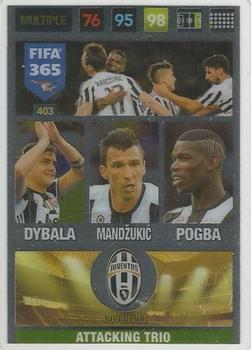 Dybala / Mandzukic / Pogba Juventus FC Panini FIFA 365 2017 Adrenalyn XL Attacking Trio #403