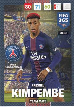 Presnel Kimpembe Paris Saint-Germain Panini FIFA 365 2017 Adrenalyn XL  #UE033