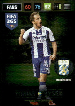 Tobias Hysen IFK Goteborg Panini FIFA 365 2017 Adrenalyn XL Nordic Edition Fans' Favourite #79