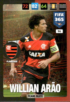 Willian Arao Flamengo Panini FIFA 365 2017 Adrenalyn XL Nordic Edition  #96