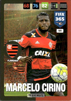 Marcelo Cirino Flamengo Panini FIFA 365 2017 Adrenalyn XL Nordic Edition  #99