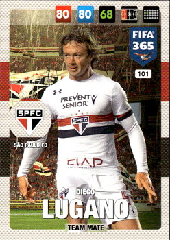 Diego Lugano Sao Paulo FC Panini FIFA 365 2017 Adrenalyn XL Nordic Edition  #101