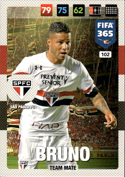 Bruno Sao Paulo FC Panini FIFA 365 2017 Adrenalyn XL Nordic Edition  #102