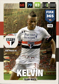 Kelvin Sao Paulo FC Panini FIFA 365 2017 Adrenalyn XL Nordic Edition  #108
