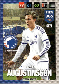 Ludwig Augustinsson FC Kobenhavn Panini FIFA 365 2017 Adrenalyn XL Nordic Edition  #110