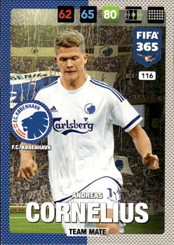 Andreas Cornelius FC Kobenhavn Panini FIFA 365 2017 Adrenalyn XL Nordic Edition  #116