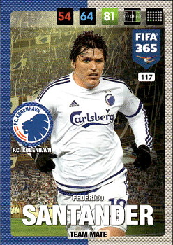 Federico Santander FC Kobenhavn Panini FIFA 365 2017 Adrenalyn XL Nordic Edition  #117