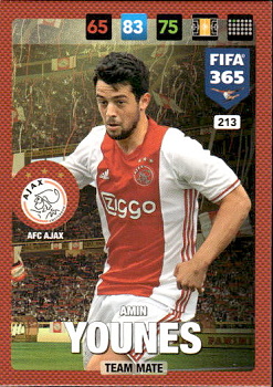Amin Younes AFC Ajax Panini FIFA 365 2017 Adrenalyn XL Nordic Edition  #213
