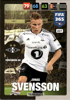 Jonas Svensson Rosenborg BK Panini FIFA 365 2017 Adrenalyn XL Nordic Edition  #227
