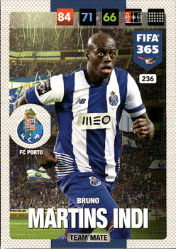 Bruno Martins Indi FC Porto Panini FIFA 365 2017 Adrenalyn XL Nordic Edition  #236