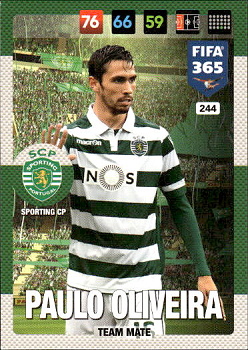 Paulo Oliveira Sporting CP Panini FIFA 365 2017 Adrenalyn XL Nordic Edition  #244