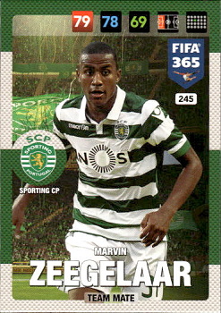 Marvin Zeegelaar Sporting CP Panini FIFA 365 2017 Adrenalyn XL Nordic Edition  #245