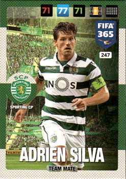 Adrien Silva Sporting CP Panini FIFA 365 2017 Adrenalyn XL Nordic Edition  #247