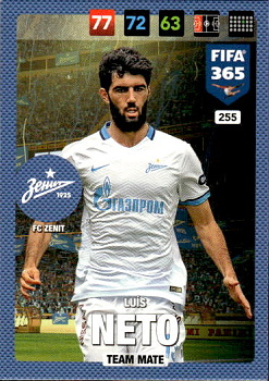 Luis Neto Zenit Petersburg Panini FIFA 365 2017 Adrenalyn XL Nordic Edition  #255