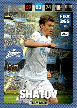 Oleg Shatov Zenit Petersburg Panini FIFA 365 2017 Adrenalyn XL Nordic Edition  #259
