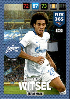 Axel Witsel Zenit Petersburg Panini FIFA 365 2017 Adrenalyn XL Nordic Edition  #260