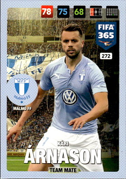Kari Arnason Malmo FF Panini FIFA 365 2017 Adrenalyn XL Nordic Edition  #272