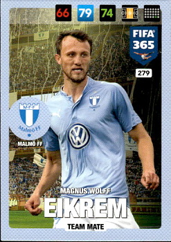 Magnus Wolff Eikrem Malmo FF Panini FIFA 365 2017 Adrenalyn XL Nordic Edition  #279