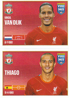 Virgil van Dijk / Thiago Alcantara Liverpool samolepka 2022 FIFA 365 #53