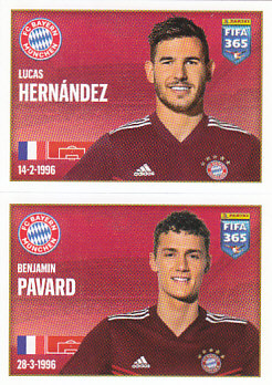 Lucas Hernandez / Benjamin Pavard Bayern Munchen samolepka 2022 FIFA 365 #185