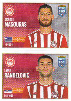 Giorgos Masouras / Lazar Randelovic Olympiacos FC samolepka 2022 FIFA 365 #220