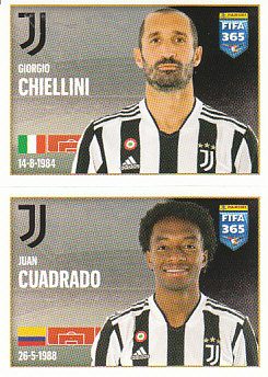 Giorgio Chiellini / Juan Cuadrado Juventus samolepka 2022 FIFA 365 #261