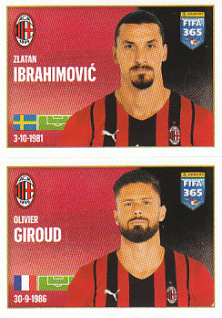 Zlatan Ibrahimovic / Olivier Giroud A.C. Milan samolepka 2022 FIFA 365 #283