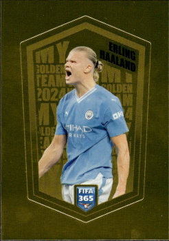 Erling Haaland Manchester CIty samolepka Panini FIFA 365 2024 My Golden Team #HAA