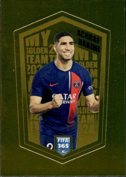 Achraf Hakimi Paris Saint-Germain samolepka Panini FIFA 365 2024 My Golden Team #HAK