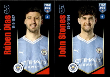 Ruben Dias / John Stones Manchester City samolepka Panini FIFA 365 2024 #90