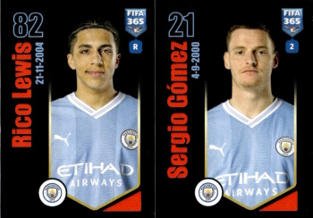 Rico Lewis / Sergio Gomez Manchester City samolepka Panini FIFA 365 2024 #92